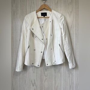 Banana Republic White Double Breasted Zip Jacket - Size 4 - EUC